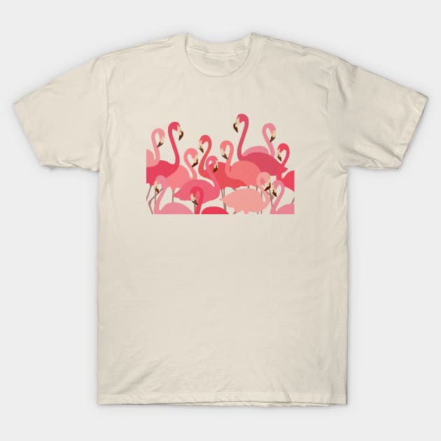 Pink flamingos T-Shirt by JulyPrints